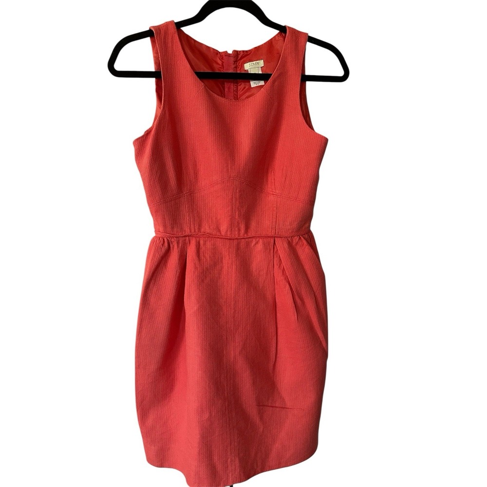 J.Crew women's coral cotton blend sleeveless dress dress, size 4